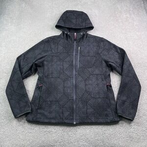 Nike ACG Jacket Womens Large Grey Geometric Fleece Lined Softshell Full Zip